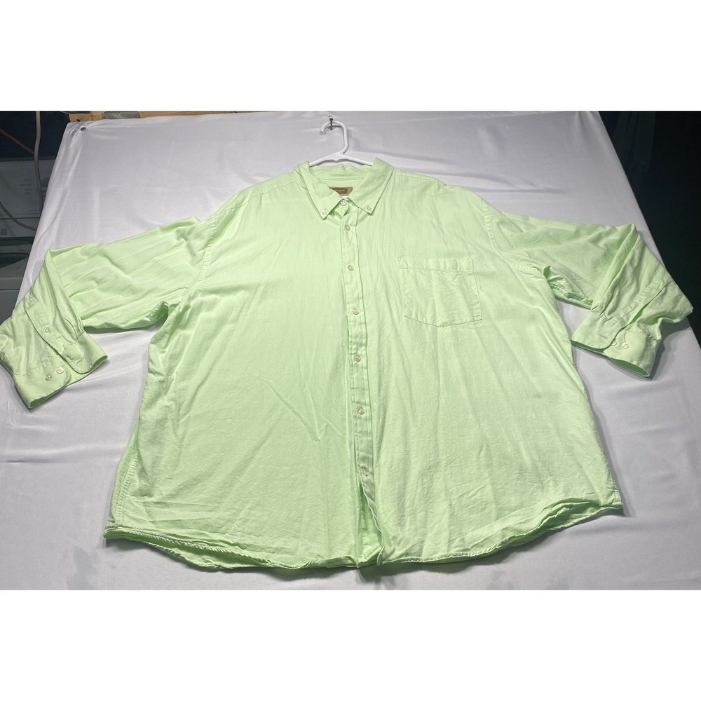 The Foundry Supply Co Button Down Mens 3XL Green Long Sleeve Cotton Oxford Shirt